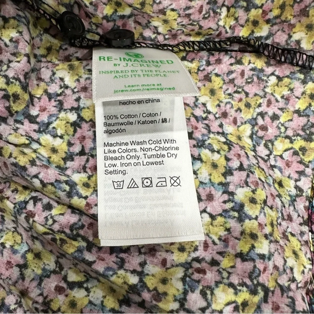 J. Crew Cinched Waist Top Liberty® Busy Izzy Print SZ 0 Cottagecore  NWOT